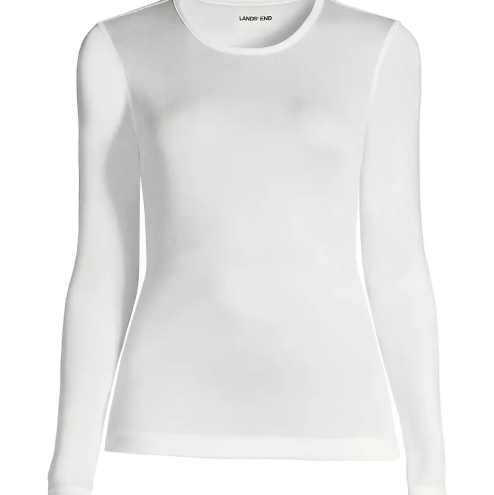 Women's Silk Interlock Long Sleeve Crewneck Long Underwear Top