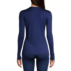 Women's Silk Interlock Long Sleeve Crewneck Long Underwear Top