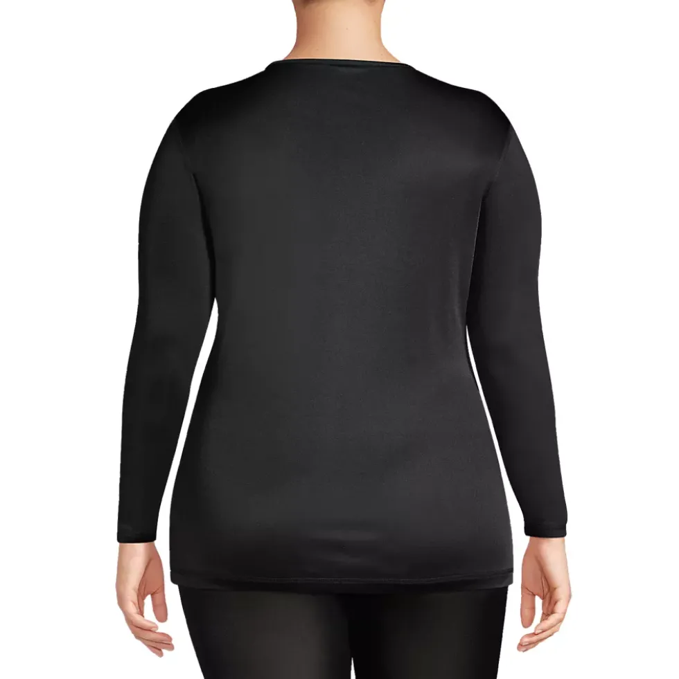 Women's Silk Interlock Long Sleeve Crewneck Long Underwear Top