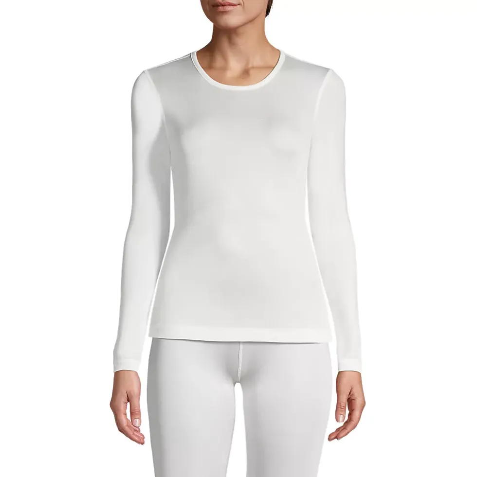 Women's Silk Interlock Long Sleeve Crewneck Long Underwear Top