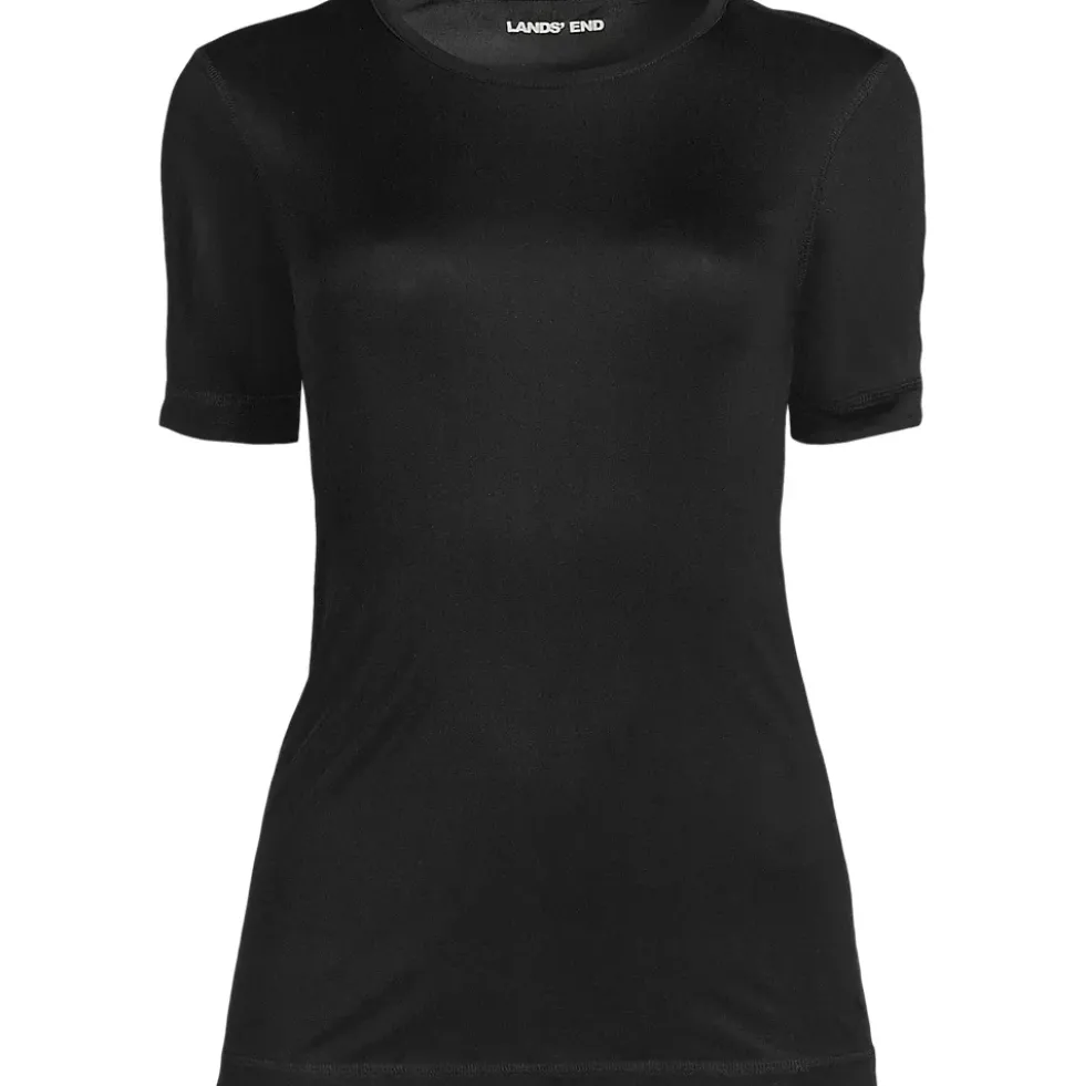 Women's Silk Interlock Short Sleeve Crewneck Long Underwear Thermal Baselayer Top