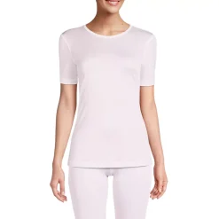 Women's Silk Interlock Short Sleeve Crewneck Long Underwear Thermal Baselayer Top