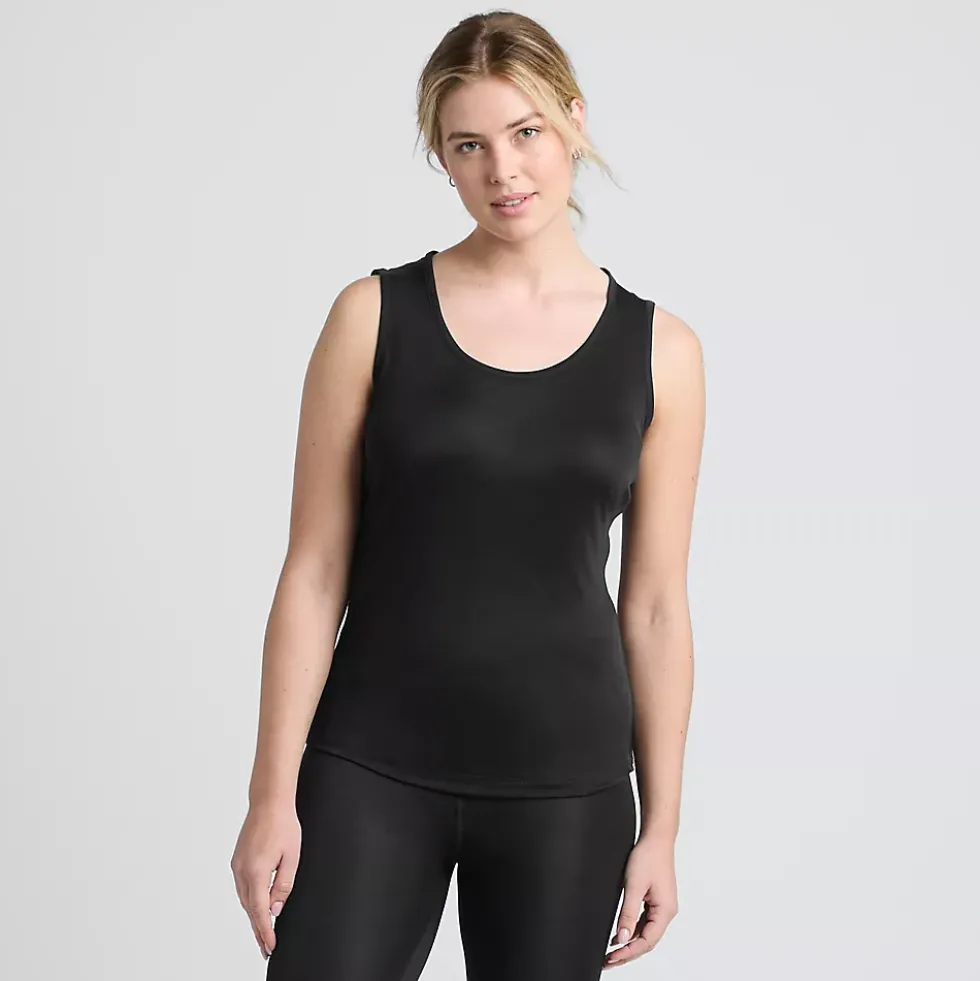 Women's Silk Interlock Tank Top Sleeveless Long Underwear Top