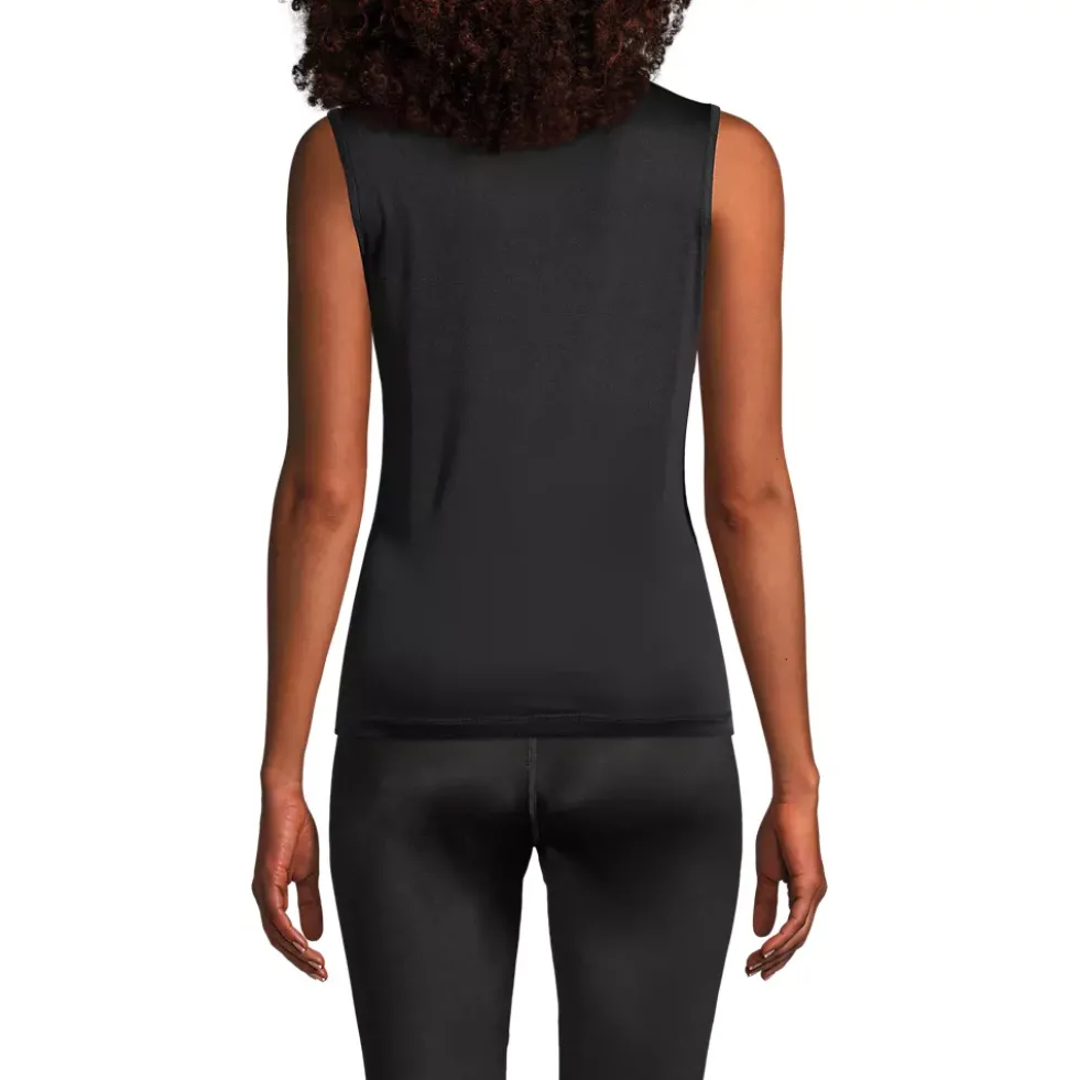 Women's Silk Interlock Tank Top Sleeveless Long Underwear Top