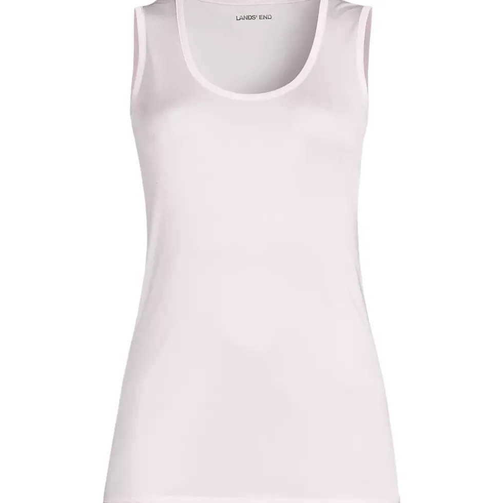 Women's Silk Interlock Tank Top Sleeveless Long Underwear Top