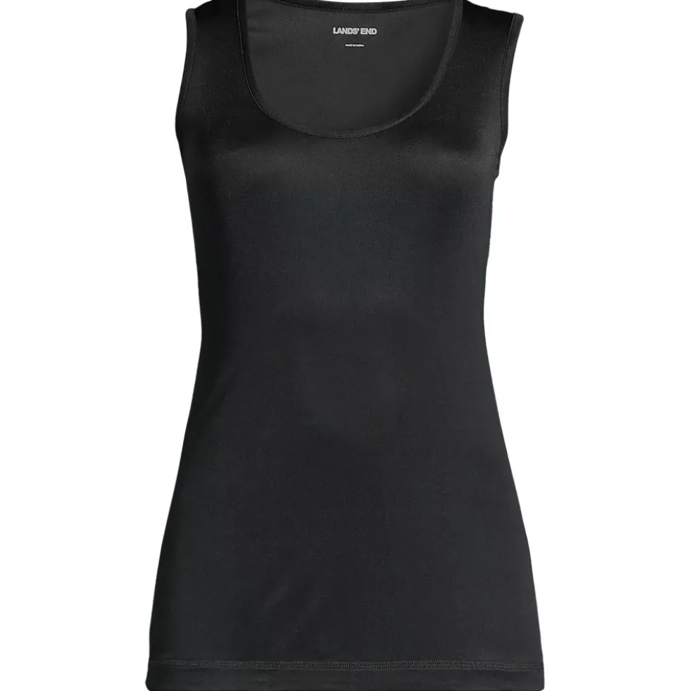 Women's Silk Interlock Tank Top Sleeveless Long Underwear Top