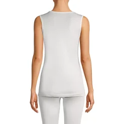 Women's Silk Interlock Tank Top Sleeveless Long Underwear Top