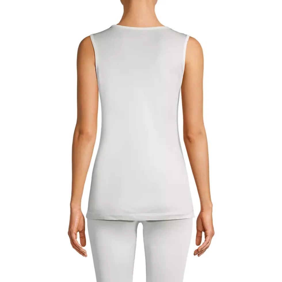 Women's Silk Interlock Tank Top Sleeveless Long Underwear Top