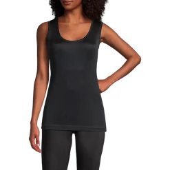 Women's Silk Interlock Tank Top Sleeveless Long Underwear Top