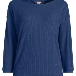 Women's 3/4 Sleeve Cozy Rib Dolman Top
