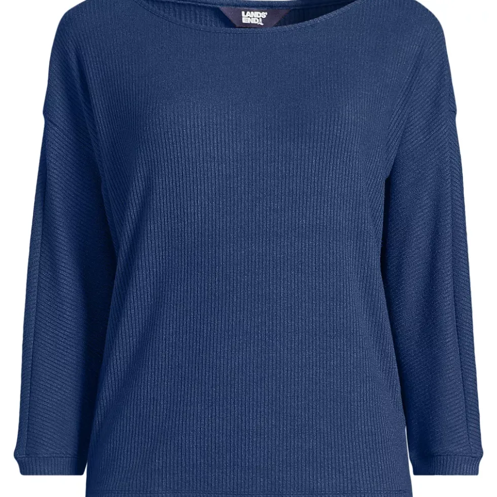Women's 3/4 Sleeve Cozy Rib Dolman Top