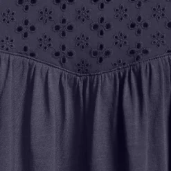 Women's 3/4 Sleeve Eyelet Mix Flowy Top