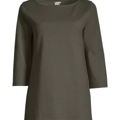 Women's 3/4 Sleeve Heavyweight Jersey Boatneck Tunic