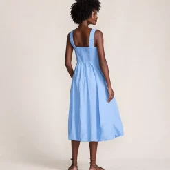 Women's Sleeveless Cambric Bubble Hem Midi Dress