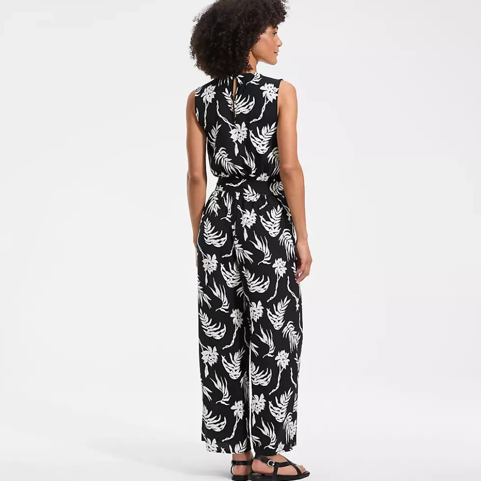 Women's Sleeveless Creaseless Wrap Jumpsuit with Smocked Waist