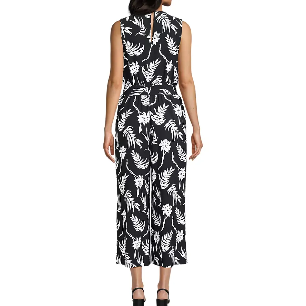 Women's Sleeveless Creaseless Wrap Jumpsuit with Smocked Waist
