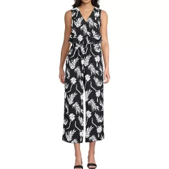 Women's Sleeveless Creaseless Wrap Jumpsuit with Smocked Waist