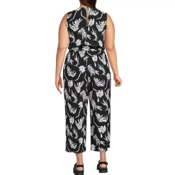 Women's Sleeveless Creaseless Wrap Jumpsuit with Smocked Waist
