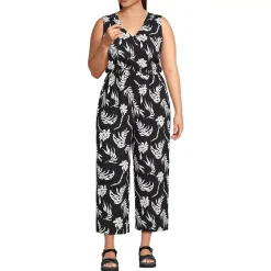 Women's Sleeveless Creaseless Wrap Jumpsuit with Smocked Waist