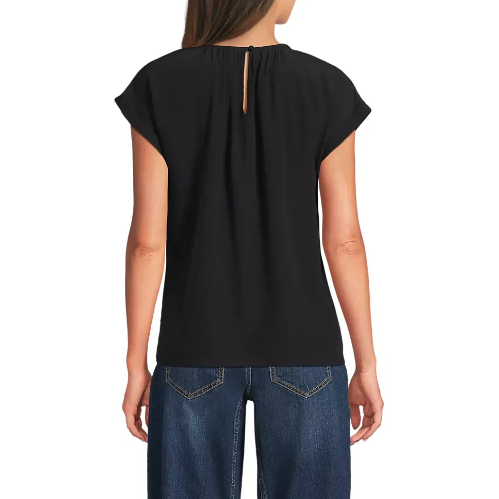 Women's Sleeveless Crepe Popover Top