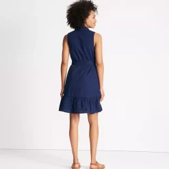 Women's Sleeveless Eyelet Shirt Dress