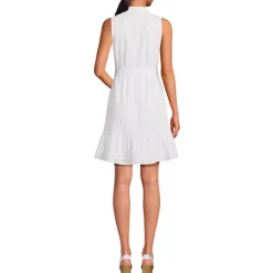 Women's Sleeveless Eyelet Shirt Dress