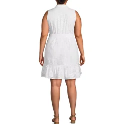 Women's Sleeveless Eyelet Shirt Dress