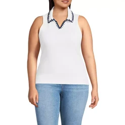 Women's Sleeveless Micro Rib Polo