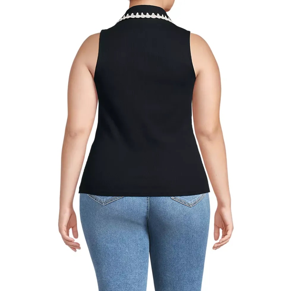 Women's Sleeveless Micro Rib Polo