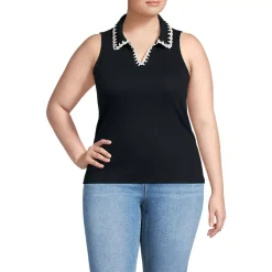 Women's Sleeveless Micro Rib Polo