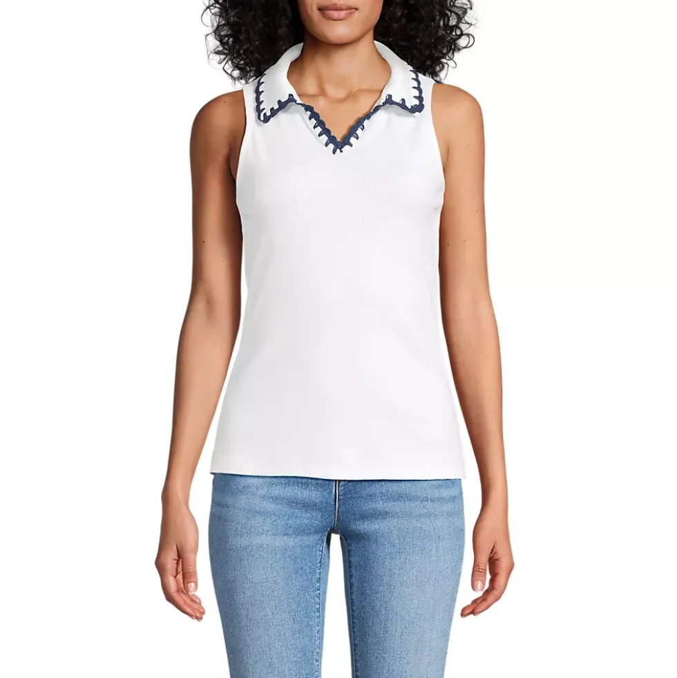 Women's Sleeveless Micro Rib Polo
