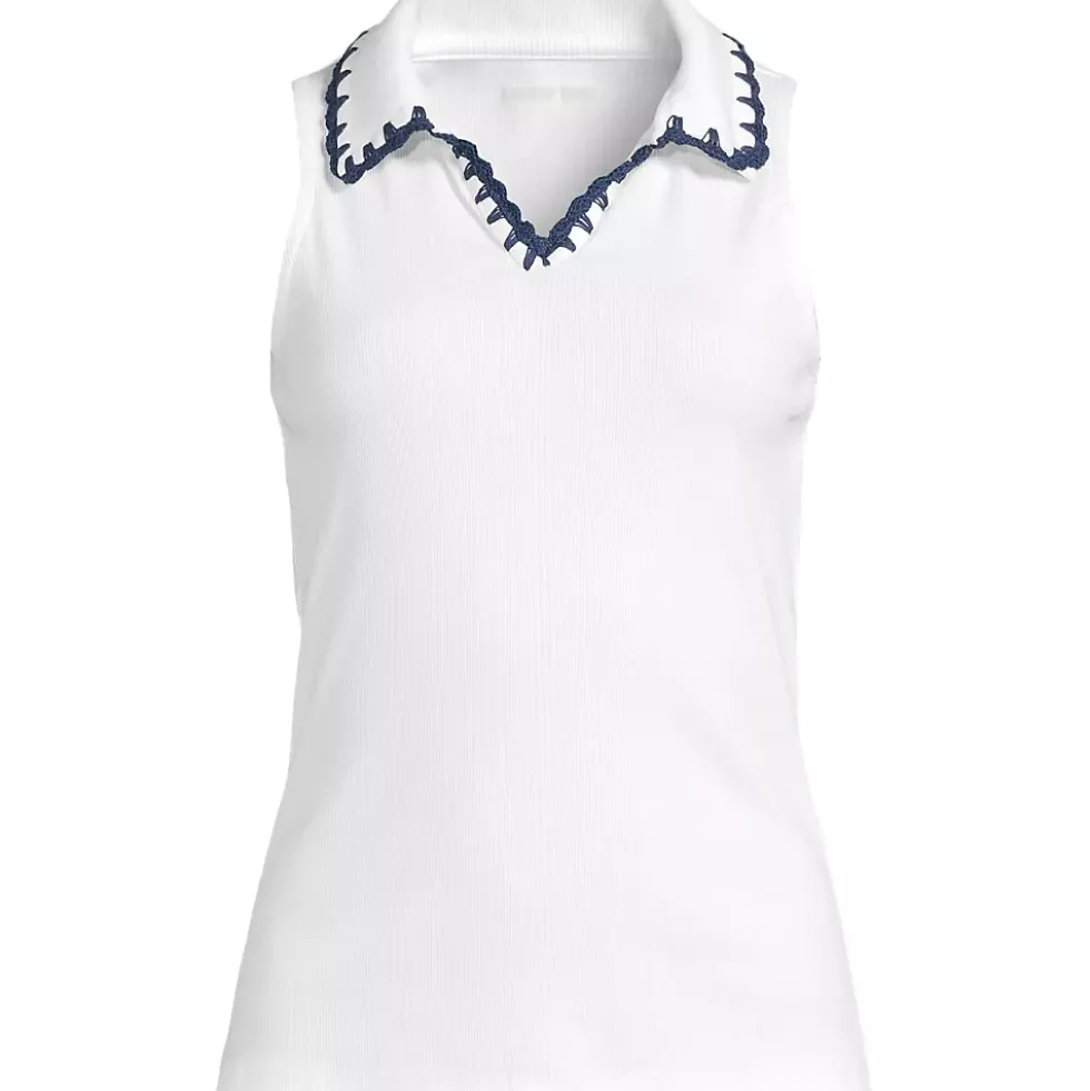 Women's Sleeveless Micro Rib Polo