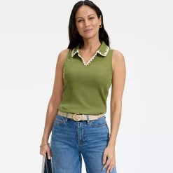 Women's Sleeveless Micro Rib Polo