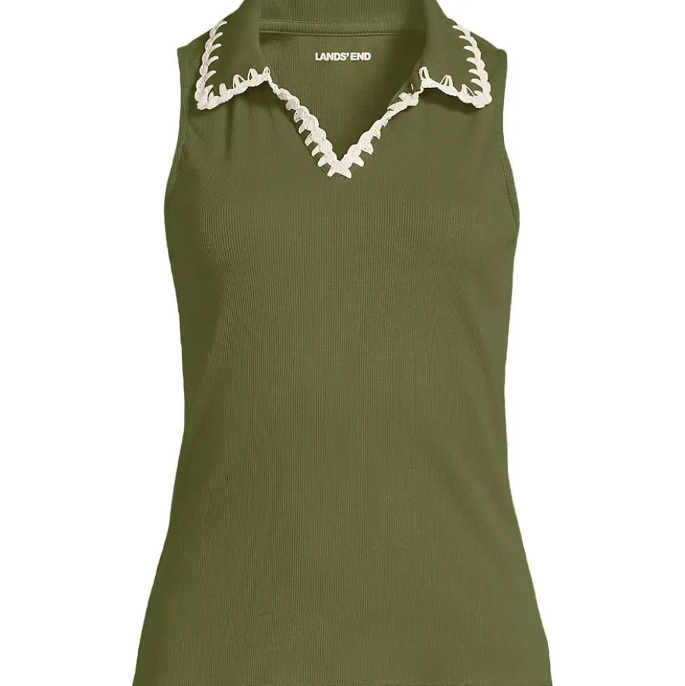 Women's Sleeveless Micro Rib Polo