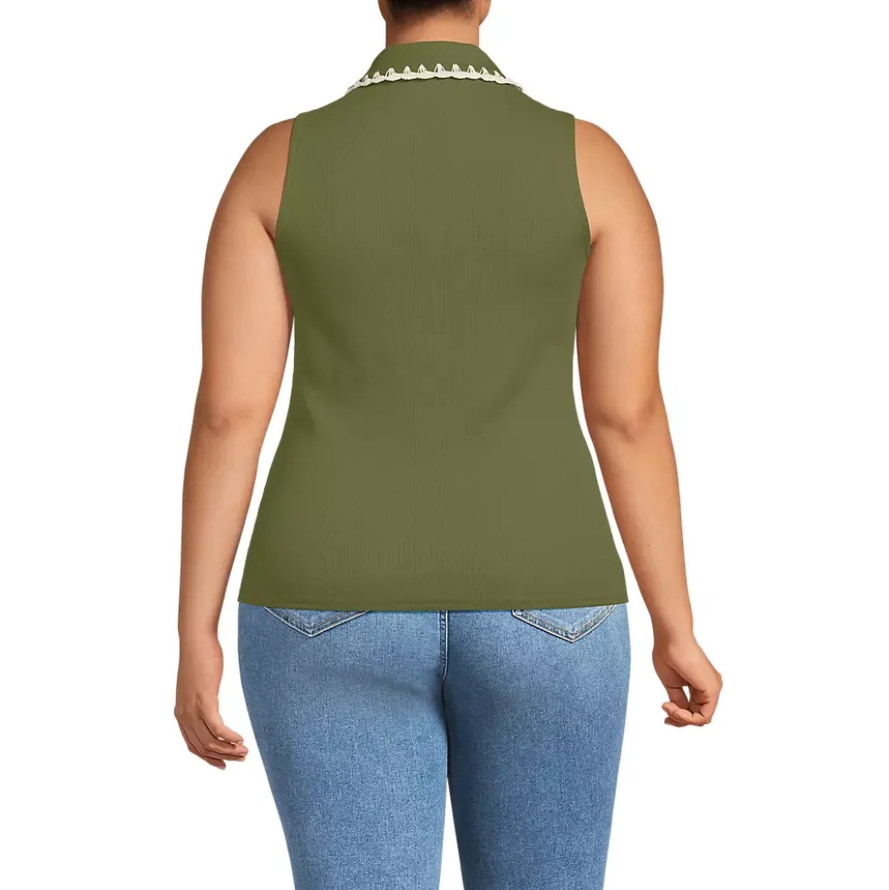 Women's Sleeveless Micro Rib Polo