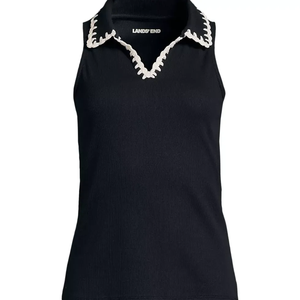 Women's Sleeveless Micro Rib Polo