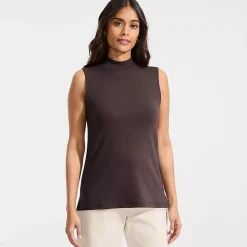 Women's Sleeveless Polished Essentials Mock Neck Top