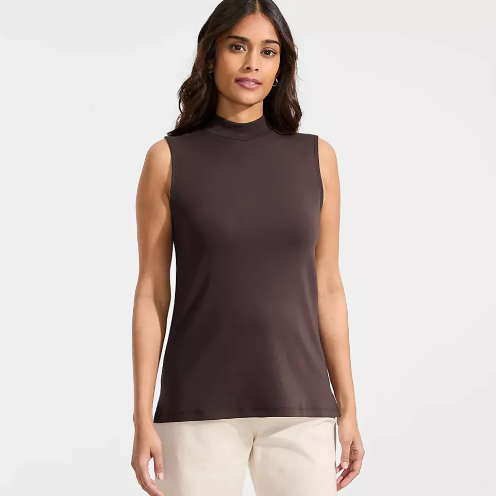 Women's Sleeveless Polished Essentials Mock Neck Top