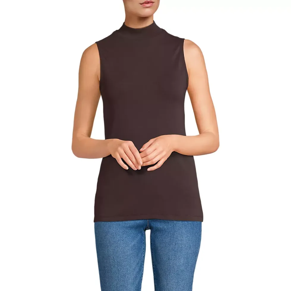 Women's Sleeveless Polished Essentials Mock Neck Top