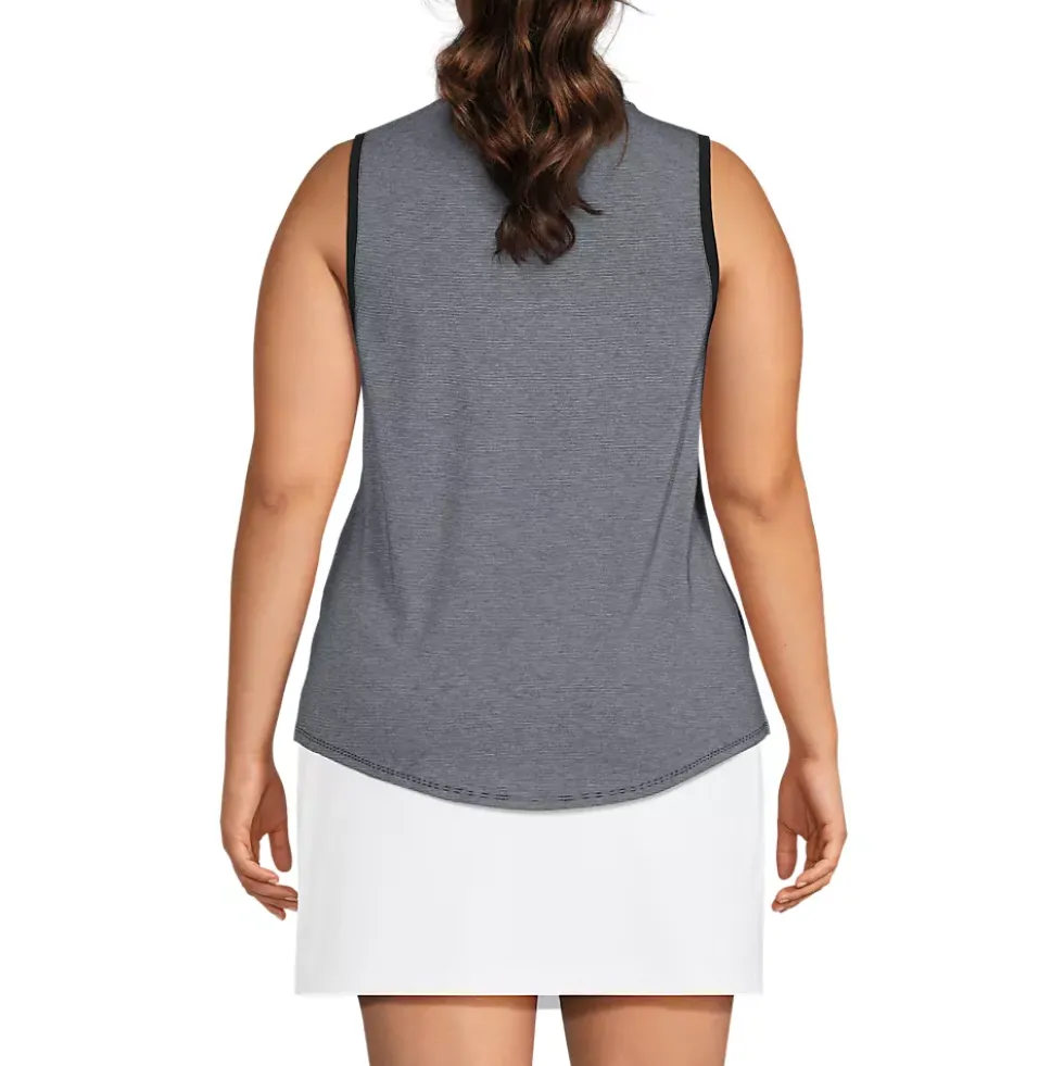 Women's Sleeveless Power Performance Scoop Neck Curved Hem Tunic Tank