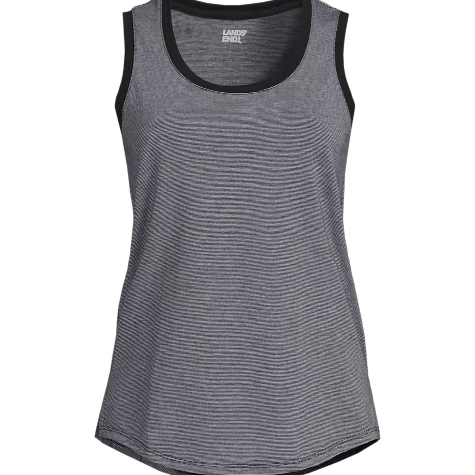 Women's Sleeveless Power Performance Scoop Neck Curved Hem Tunic Tank