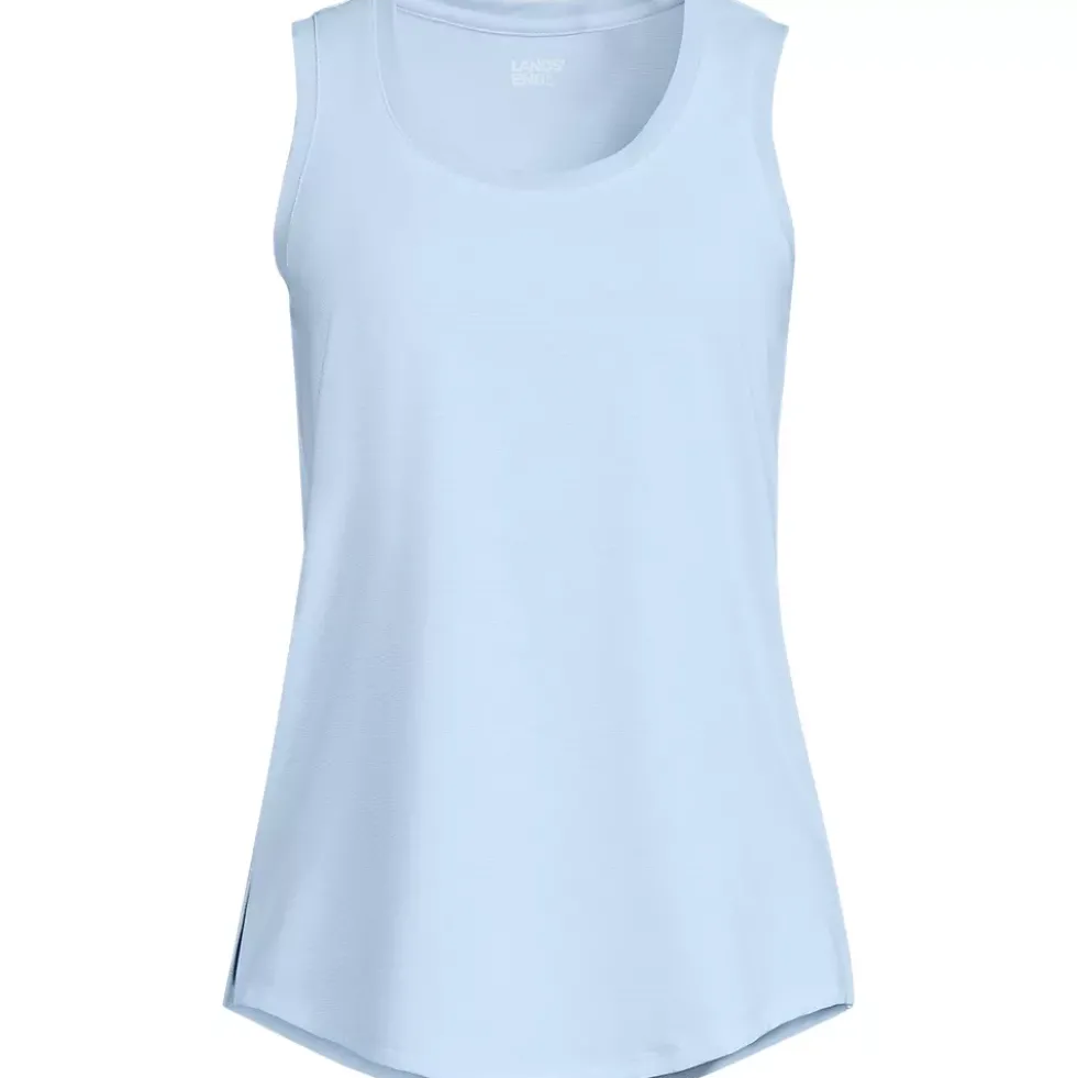 Women's Sleeveless Power Performance Scoop Neck Curved Hem Tunic Tank