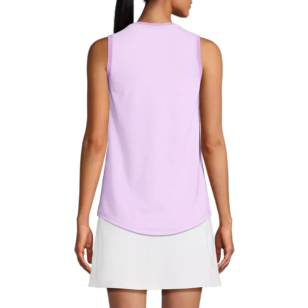Women's Sleeveless Power Performance Scoop Neck Curved Hem Tunic Tank