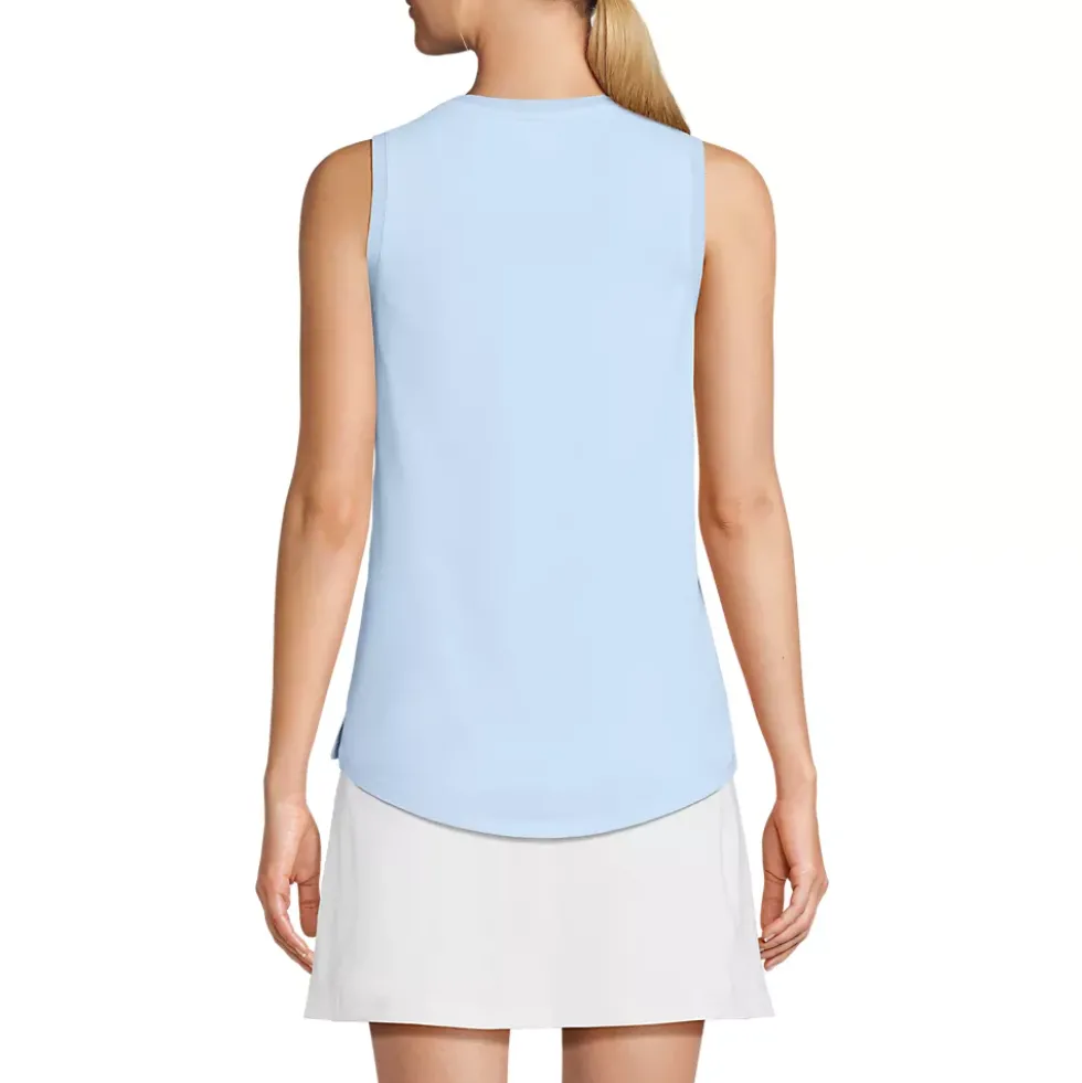 Women's Sleeveless Power Performance Scoop Neck Curved Hem Tunic Tank