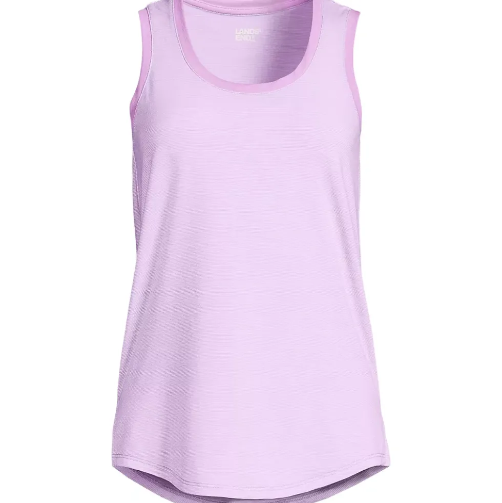 Women's Sleeveless Power Performance Scoop Neck Curved Hem Tunic Tank