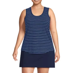 Women's Sleeveless Power Performance Scoop Neck Curved Hem Tunic Tank