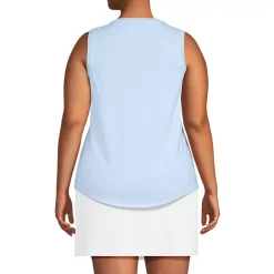 Women's Sleeveless Power Performance Scoop Neck Curved Hem Tunic Tank
