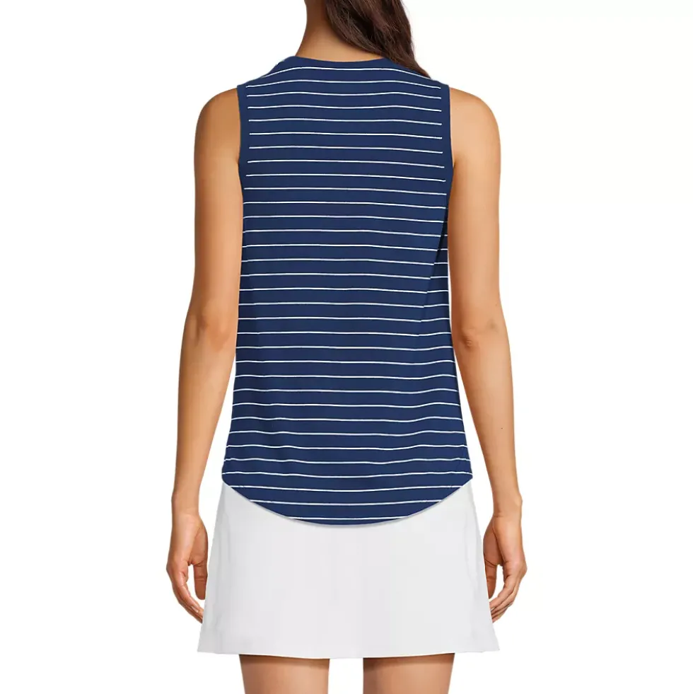 Women's Sleeveless Power Performance Scoop Neck Curved Hem Tunic Tank