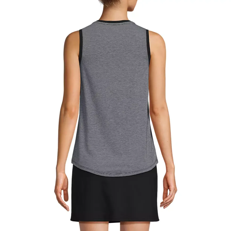 Women's Sleeveless Power Performance Scoop Neck Curved Hem Tunic Tank