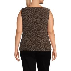 Women's Sleeveless Silky Knit Drape Front Top